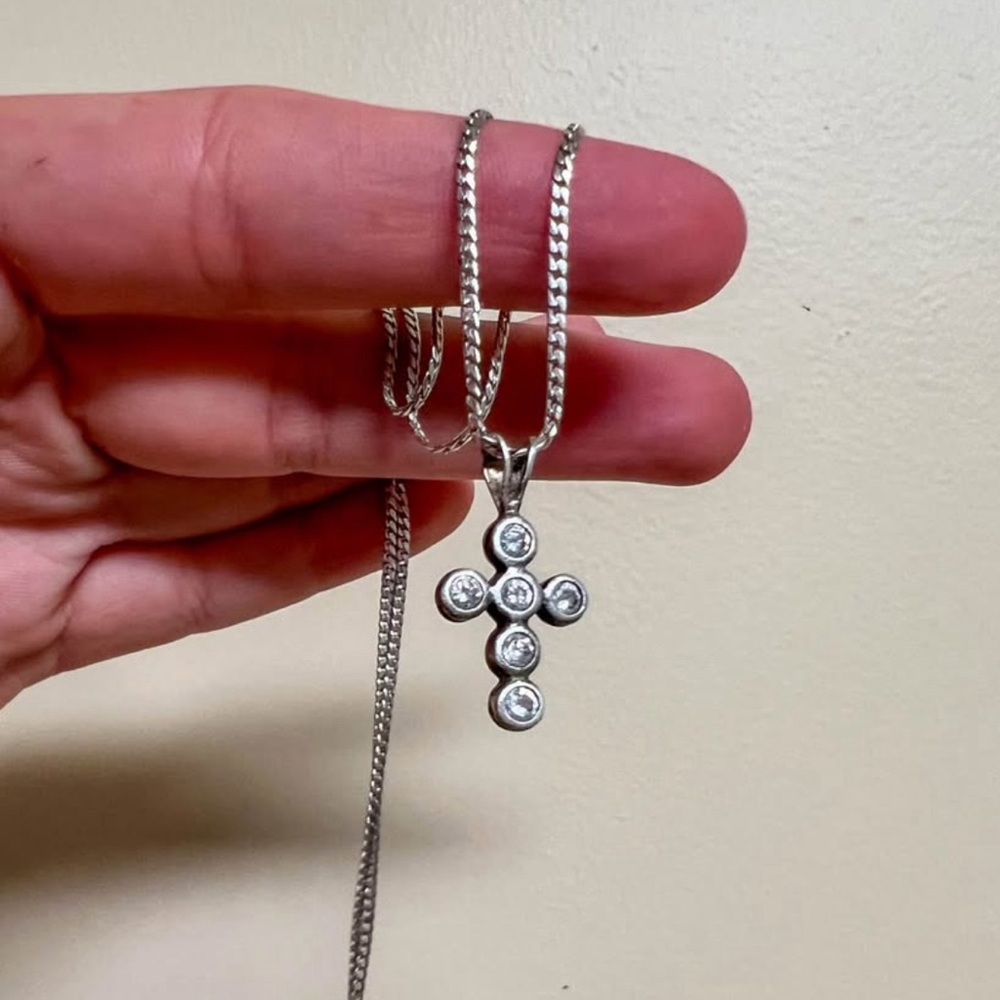 Silver Necklace with Cross Pendant